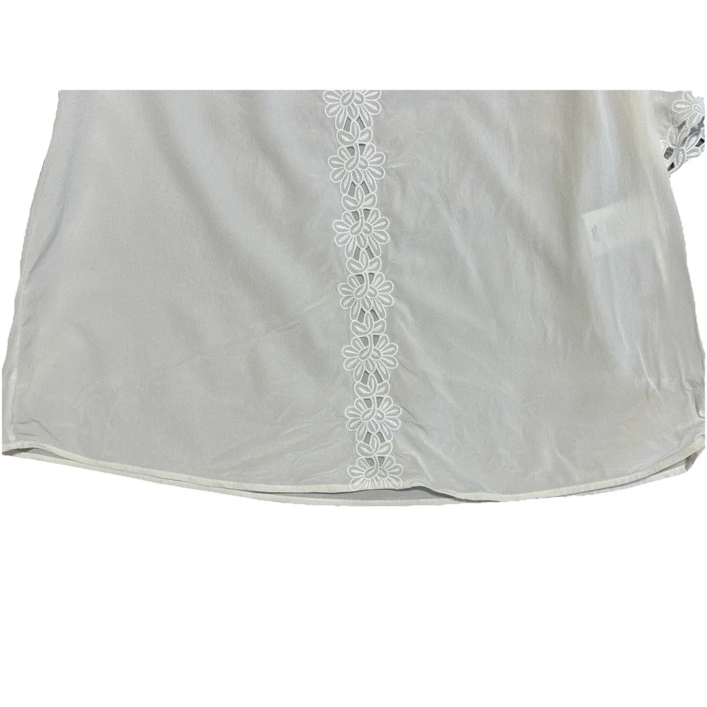 Sezane Ivory Ilonie Blouse Size 10 US Womens Designer Silk Top Cream Loose Fit - Picture 7 of 11